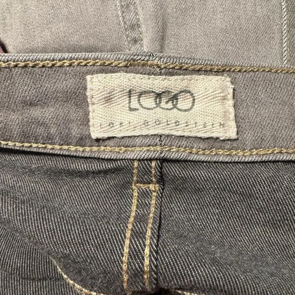 Logo by Lori Goldstein Women's Grey Denim Pencil Skirt w/ Button Fly size 20W
